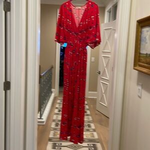 Mes demoiselles red cotton knit dress(hl)